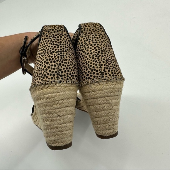 Vince Camuto Leera Espadrille Wedge Sandal Cow Hair Cheetah Print Size 10 - Picture 6 of 11